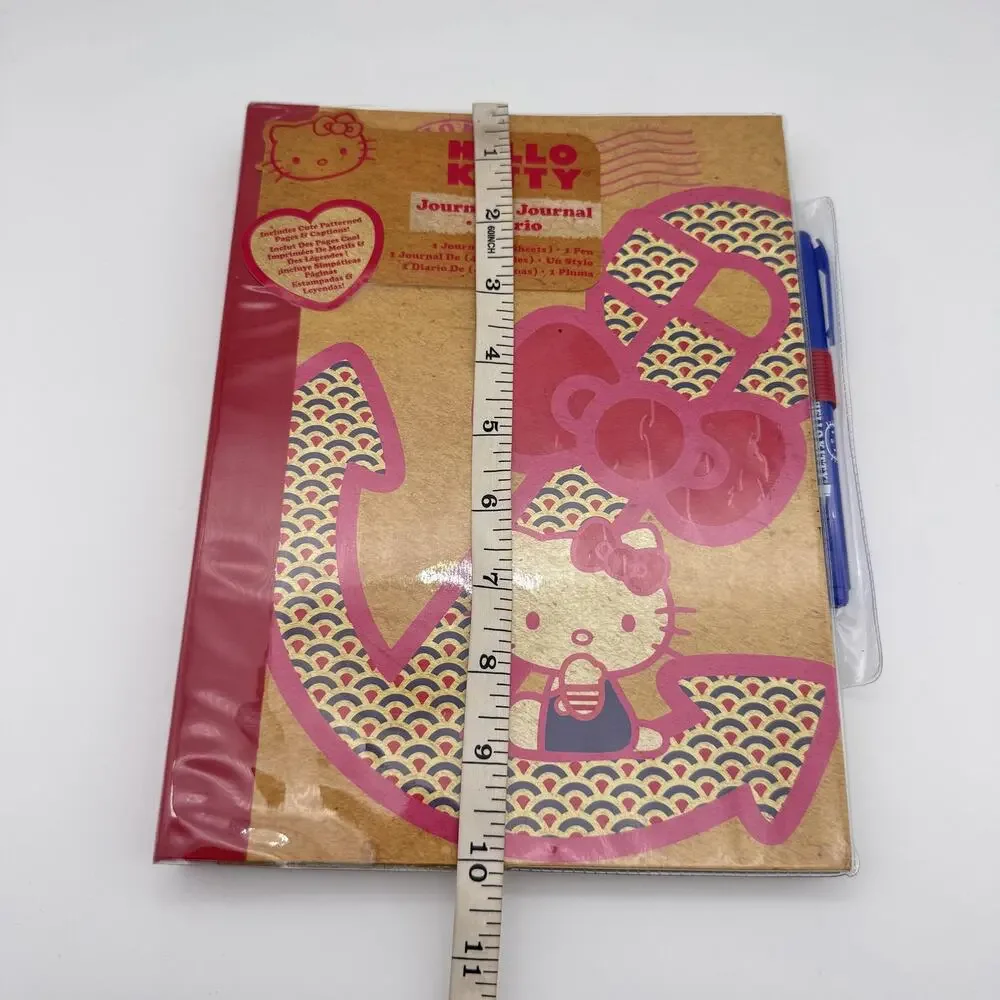 Hello Kitty Journal Notebook Spiral Nautical Travel 40 Sheets Pen Sanrio Y2K